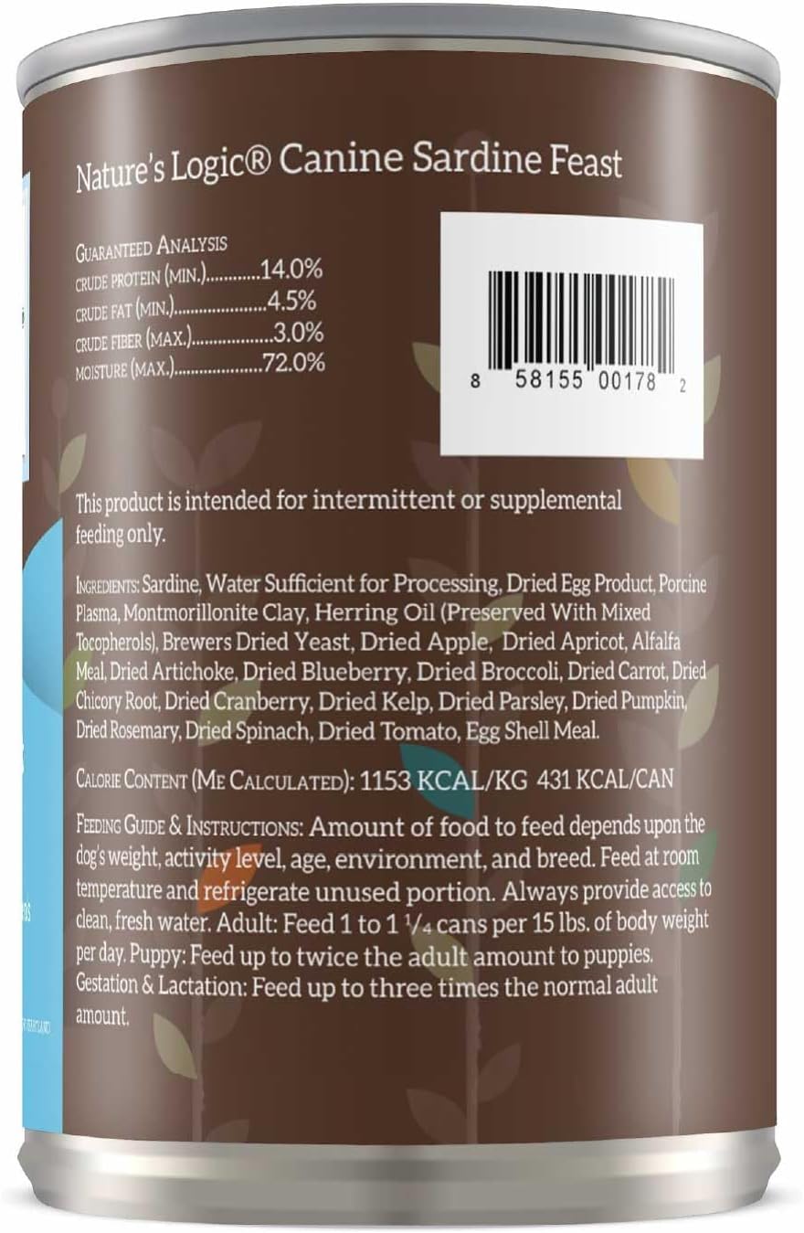 Nature&#39;s Logic Canine Sardine Feast Canned Dog Food