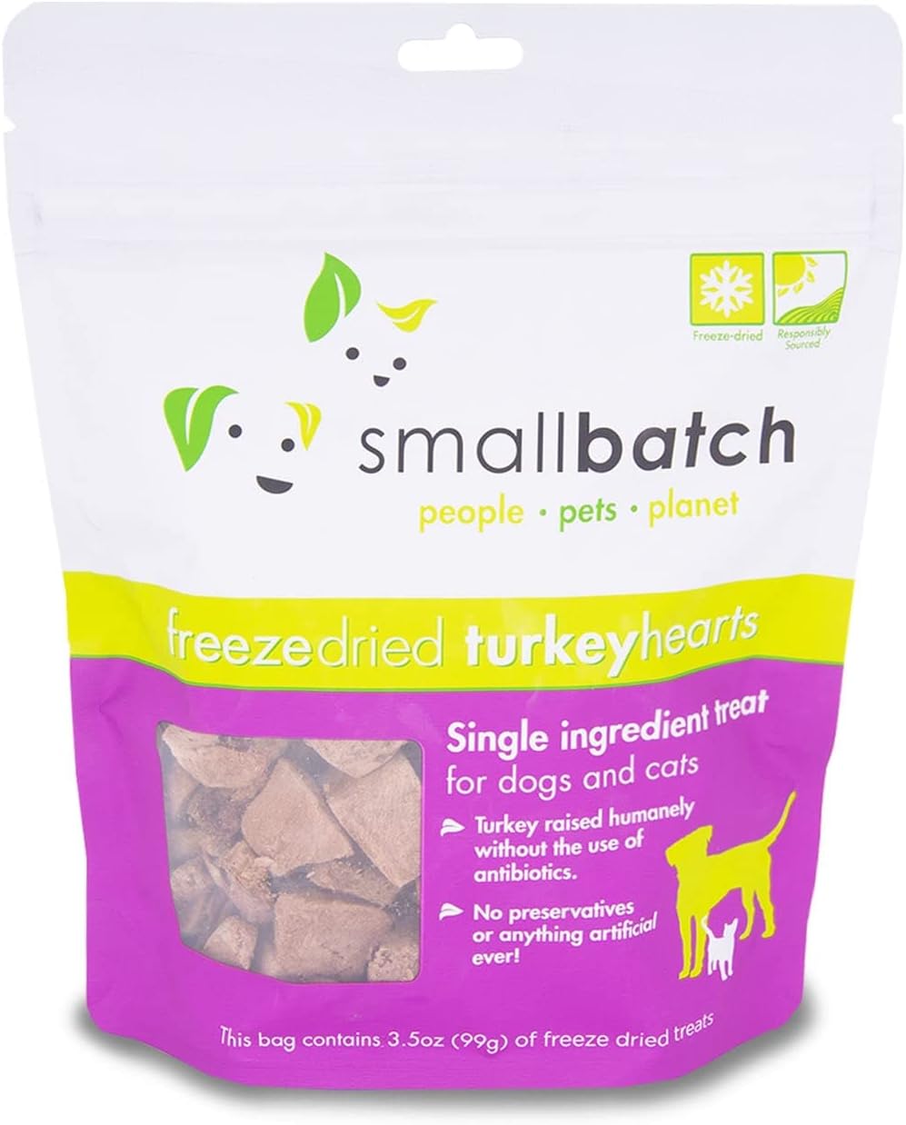 Small Batch Freeze-Dried Treat Turkey Hearts Dog &amp; Cat Treats