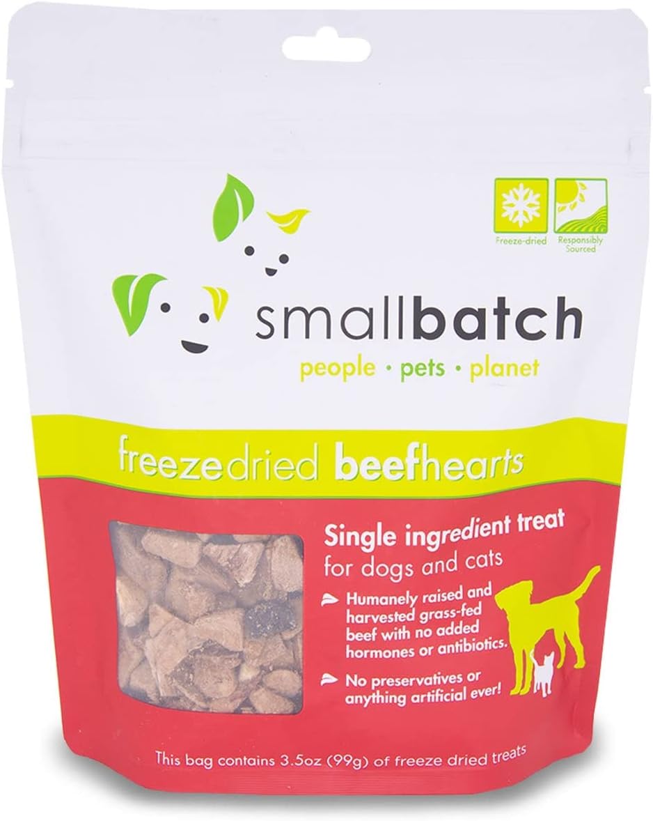 Small Batch Freeze-Dried Beef Hearts Dog &amp; Cat Treats