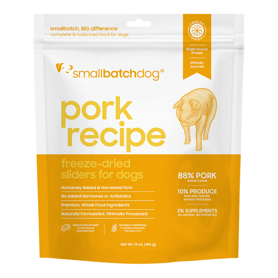 Small Batch Freeze-Dried Raw Pork Sliders Dog Food