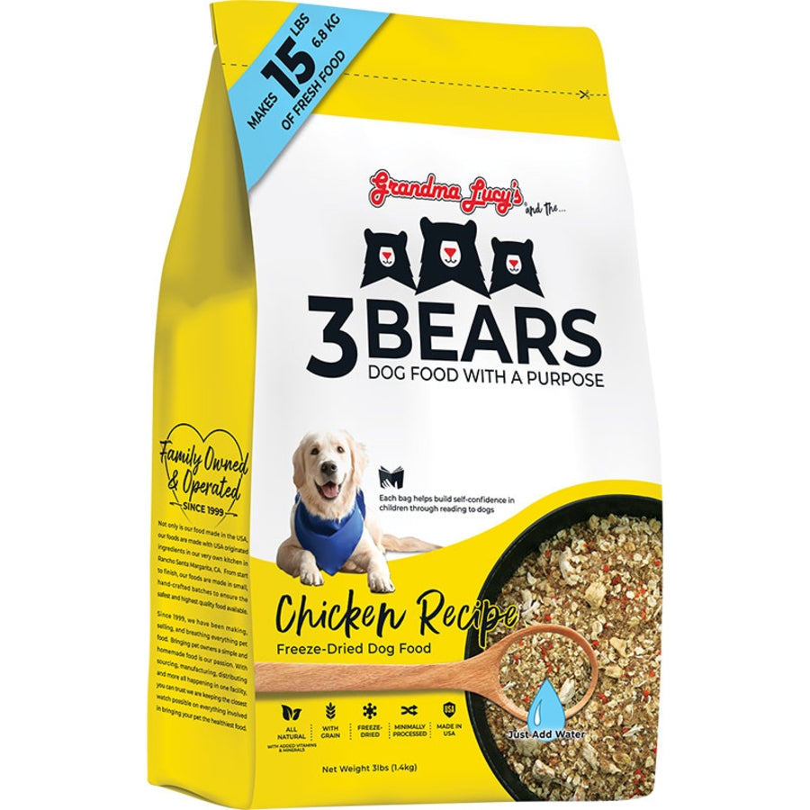 Grandma Lucy's 3 Bears Freeze-Dried Chicken Recipe Dog Food