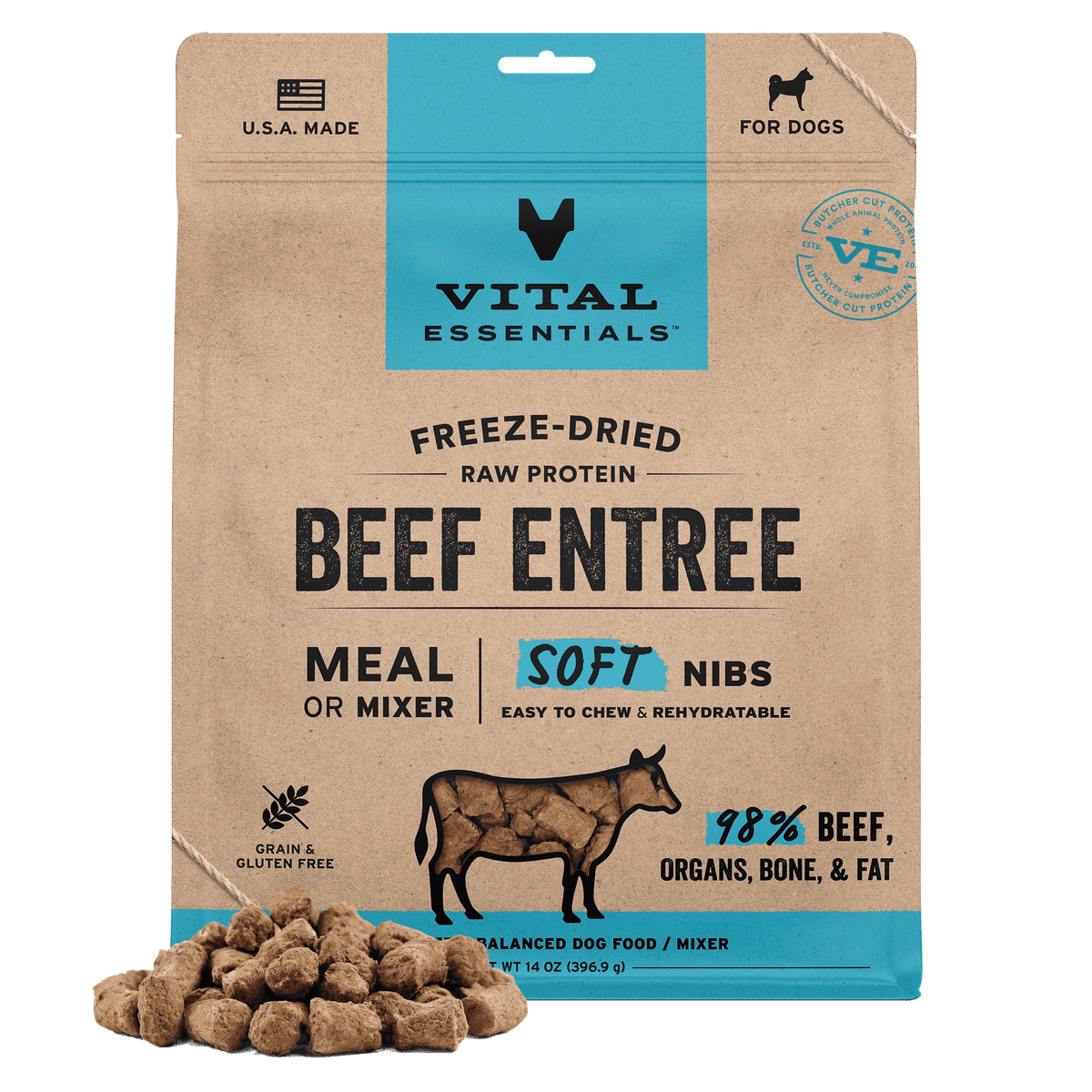 Vital Essentials Freeze-Dried Raw Beef Dog Food