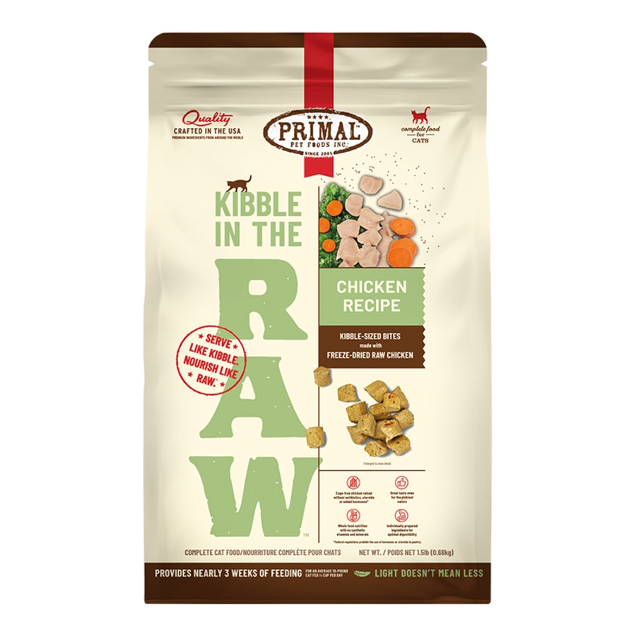 Primal Kibble in the Raw Freeze-Dried Chicken Cat Food