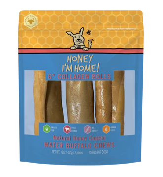 Honey I&#39;m Home! Water Buffalo Collagen Roll Dog Chews