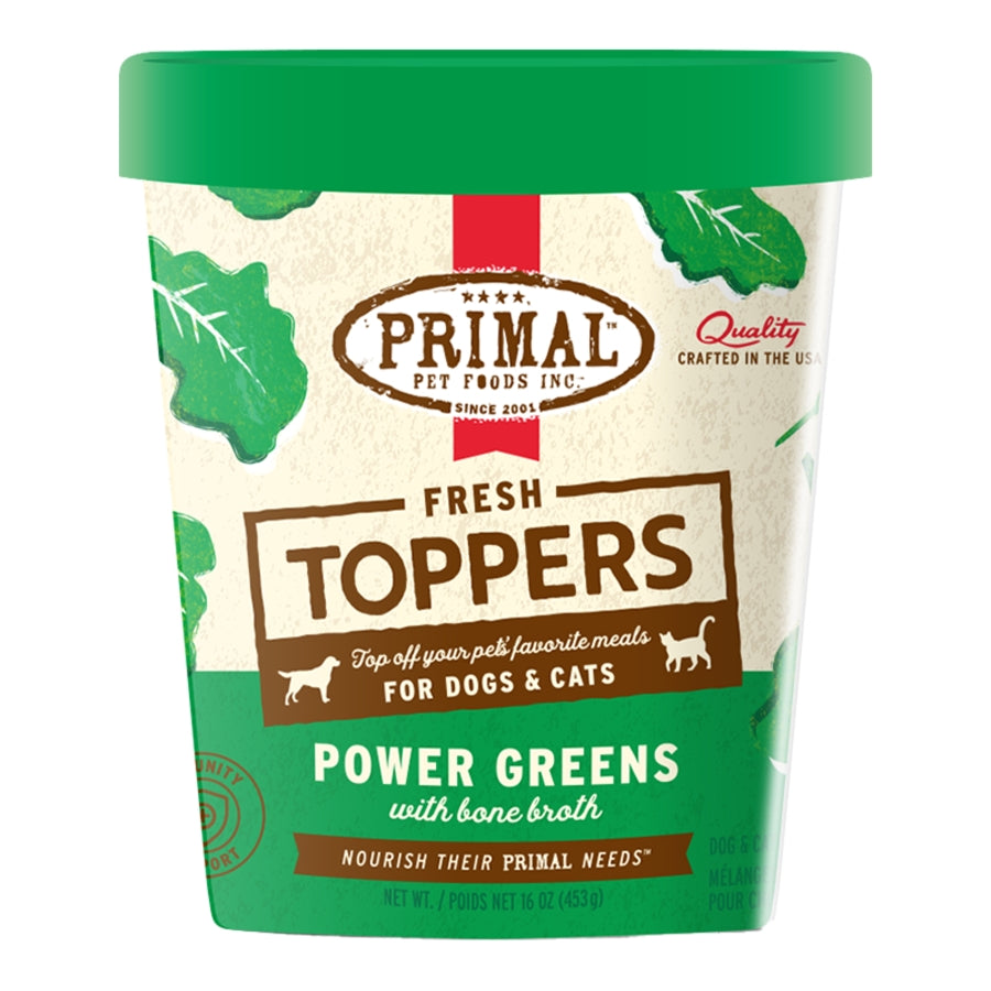 Primal Frozen Fresh Toppers Power Greens for Dogs &amp; Cats