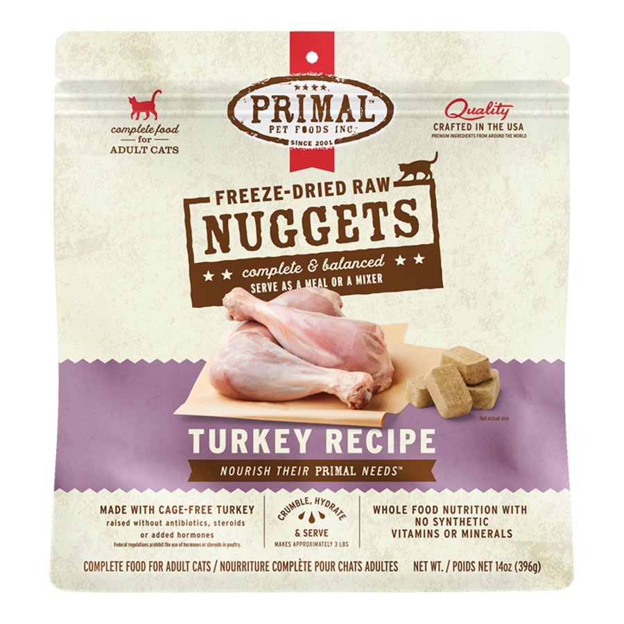 Primal Freeze-Dried Raw Nuggets Turkey Cat Food