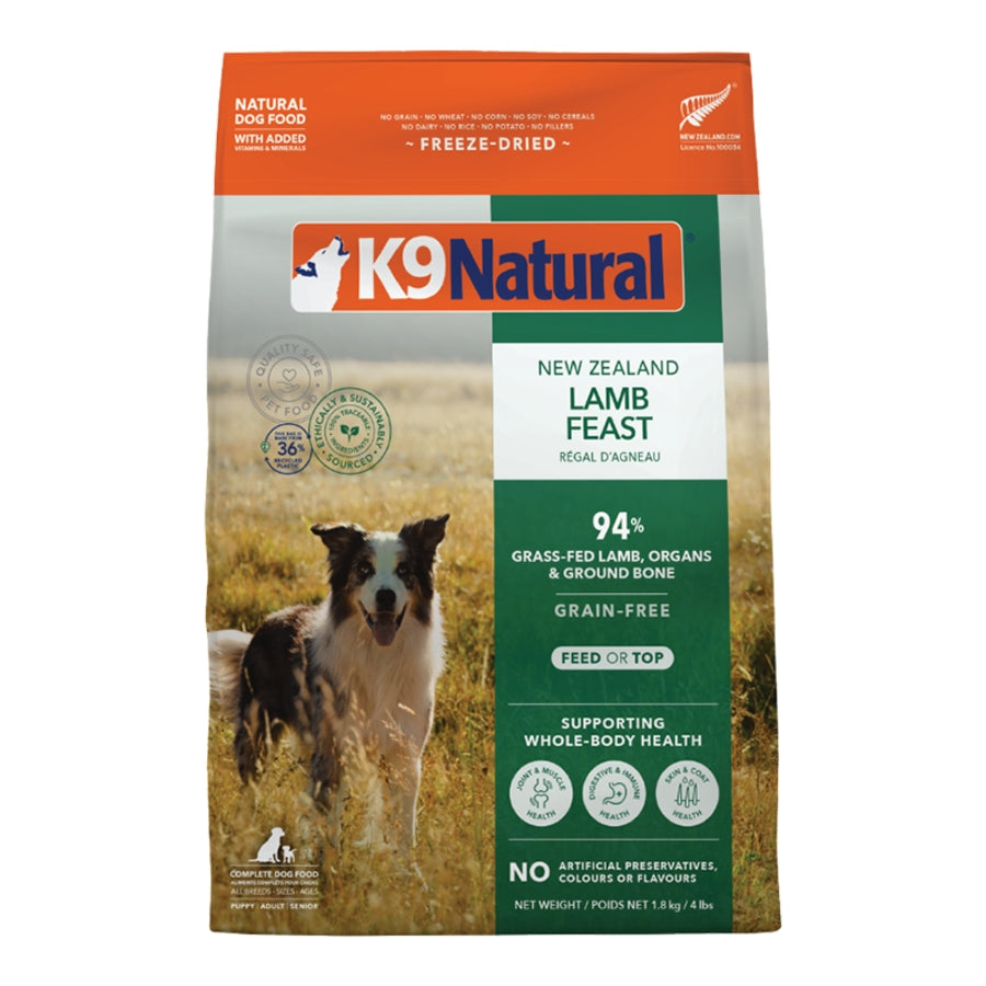 K9 Natural Freeze-Dried Lamb Feast Topper or Dog Food