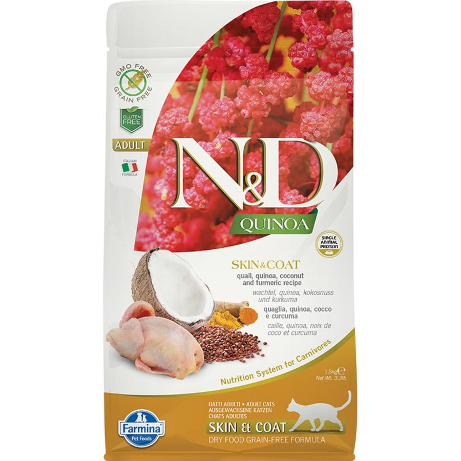 Farmina N&D Quinoa Skin & Coat Grain Free Quail, Quinoa, Coconut & Turmeric Cat Food