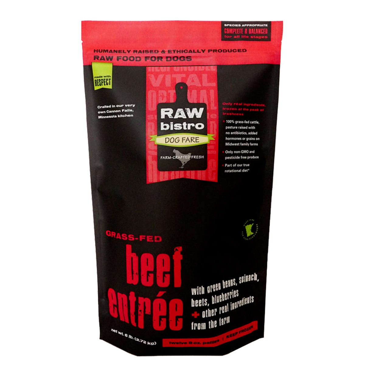 Raw Bistro Grass-Fed Beef Entrée Frozen Raw Dog Food