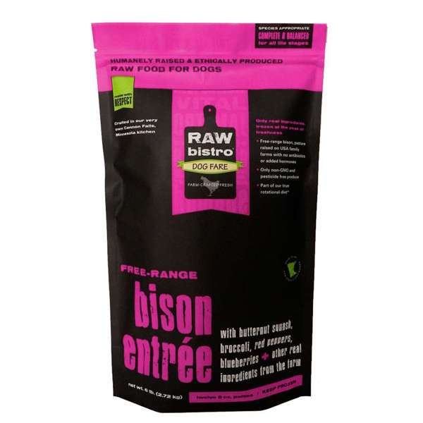 Raw Bistro Free-Range Bison Entrée Frozen Raw Dog Food