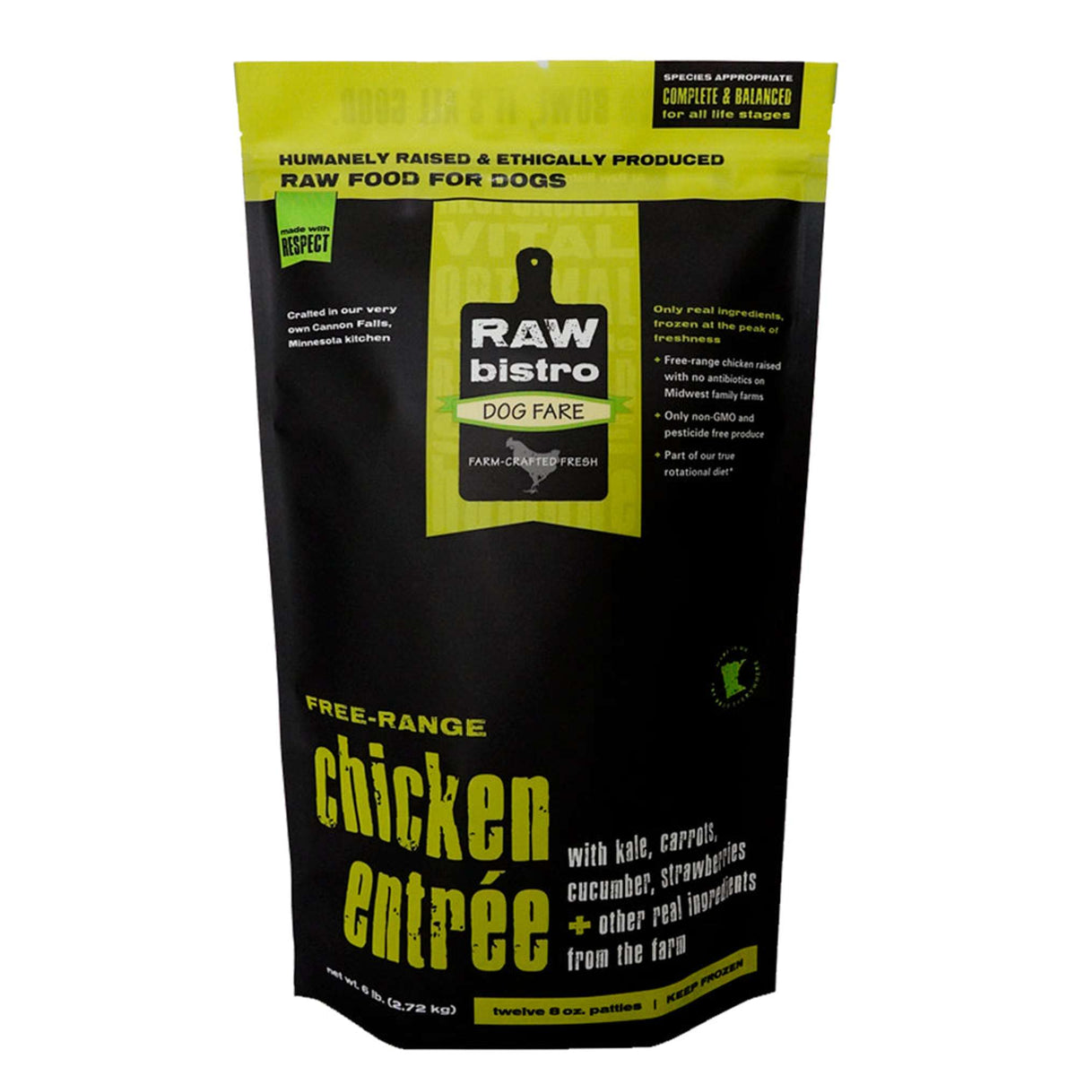 Raw Bistro Free-Range Chicken Entrée Frozen Raw Dog Food