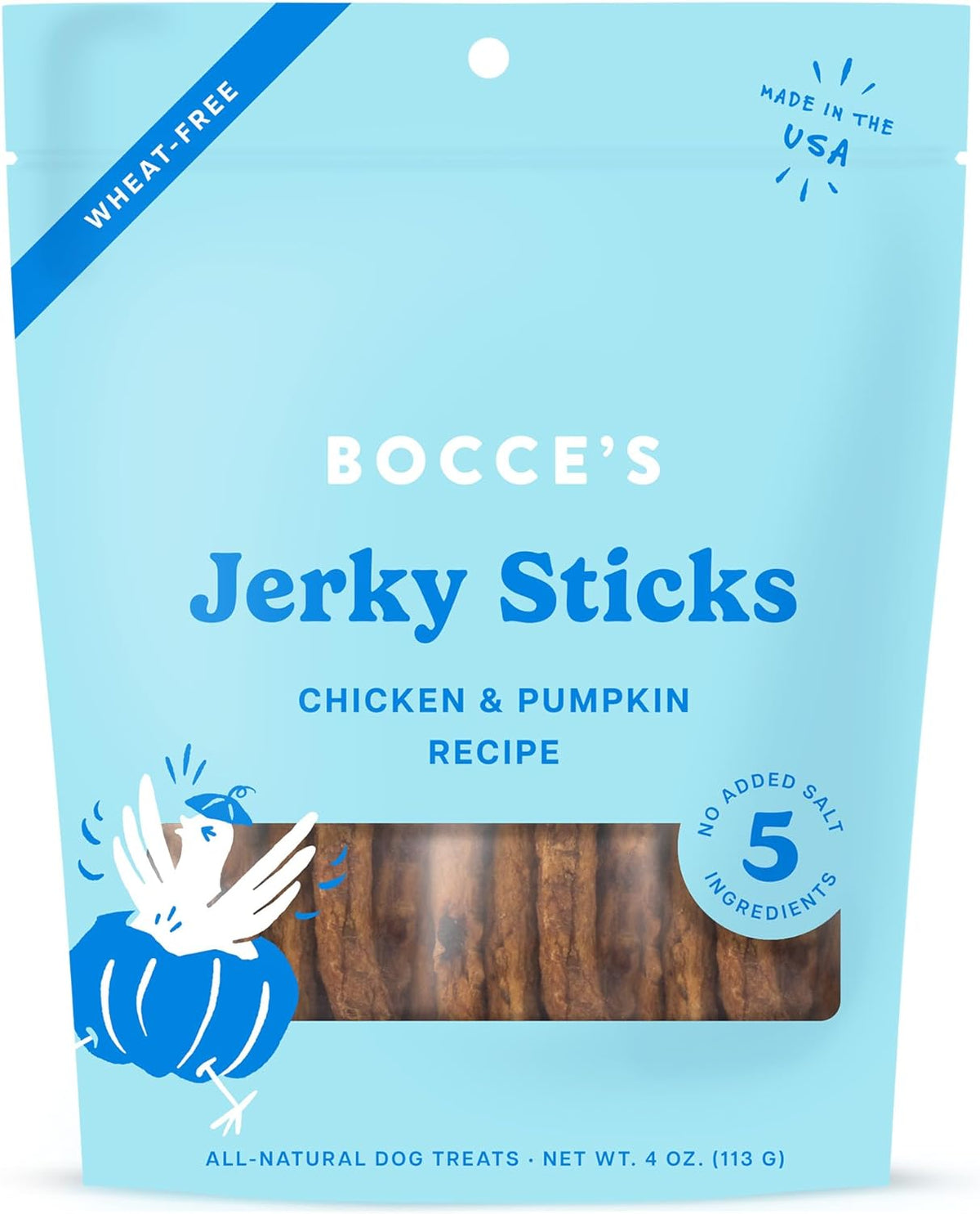 Bocce&#39;s Bakery Chicken and Pumpkin Jerky Sticks Dog Treats