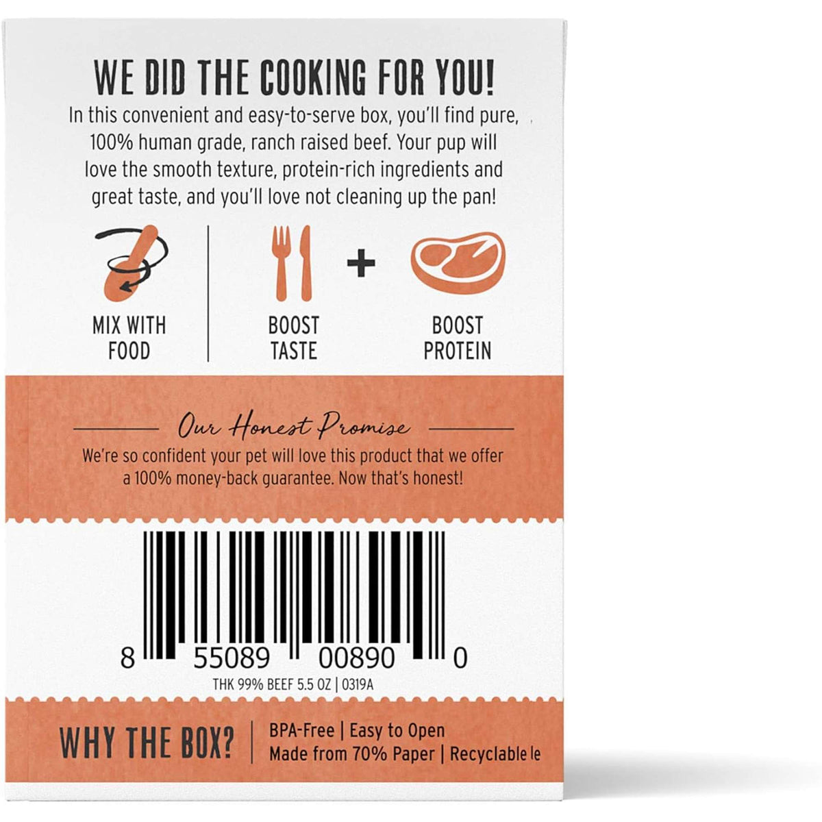 The Honest Kitchen Meal Booster 99% Beef Food Dog Meal Topper