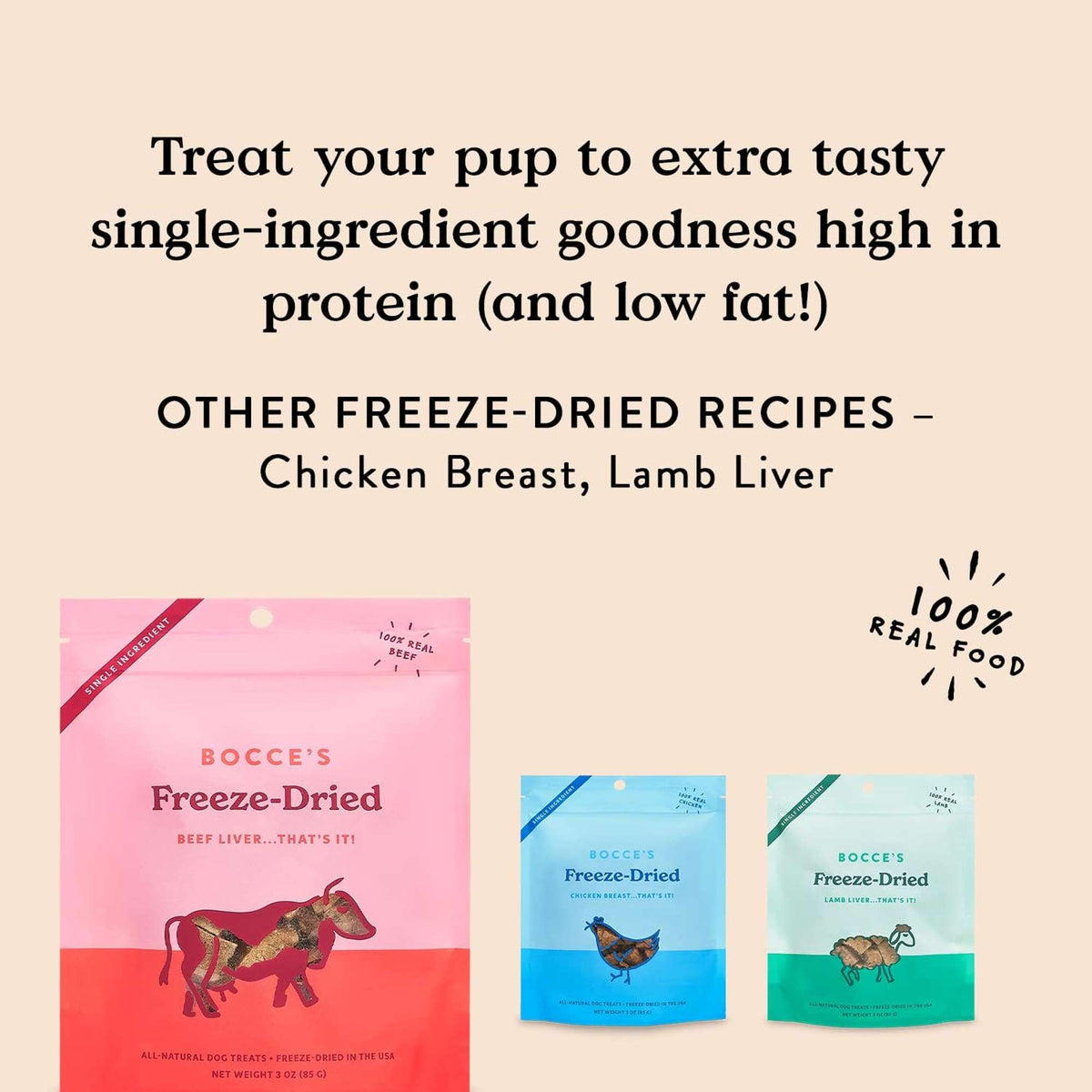 Bocce&#39;s Bakery Freeze-Dried Beef Liver Dog Treats