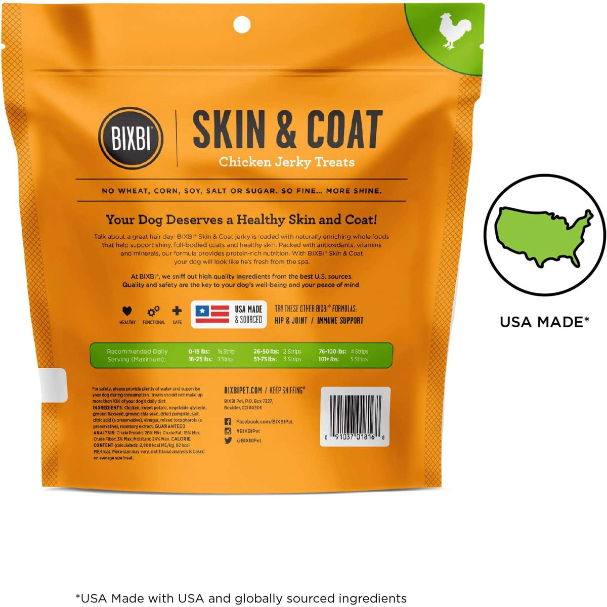 Bixbi Skin &amp; Coat Chicken Jerky Dog Treats