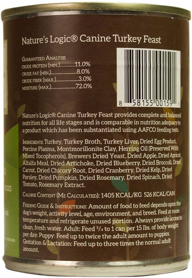 Nature&#39;s Logic Canine Turkey Feast Canned Dog Food