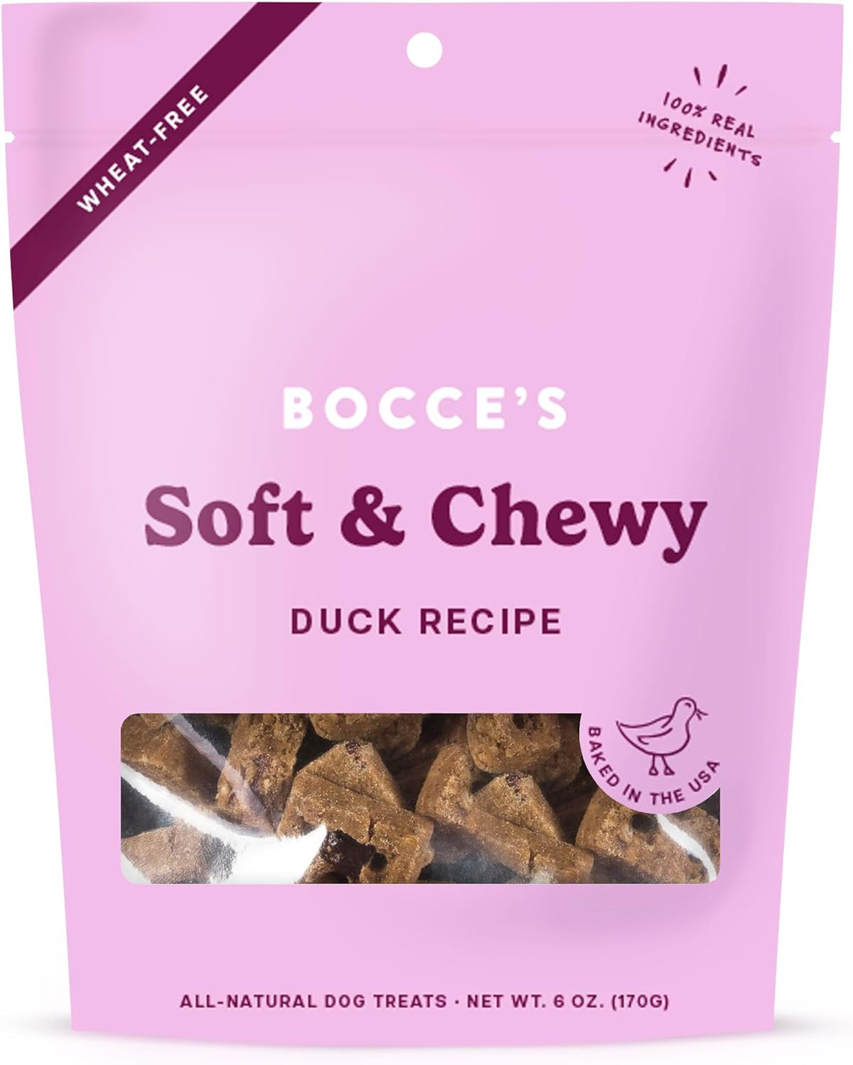 Bocce&#39;s Bakery Soft and Chewy Duck Recipe Dog Treats