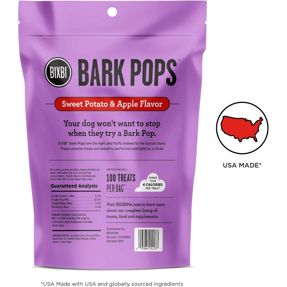 Bixbi Bark Pops Sweet Potato &amp; Apple Dog Treats
