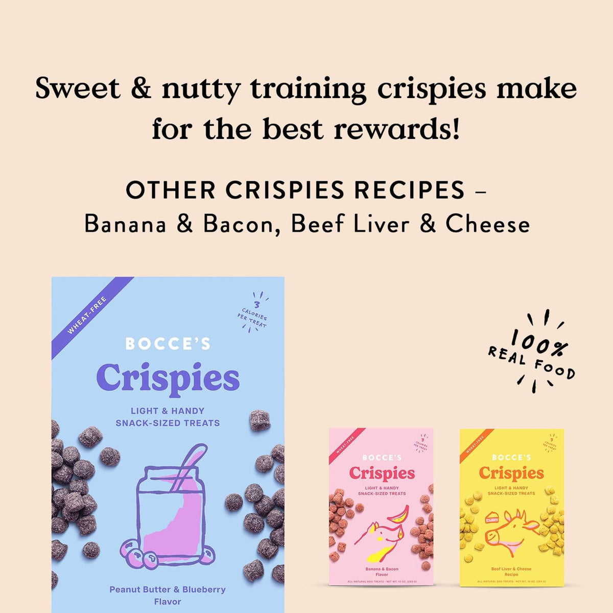 Bocce&#39;s Bakery Crispies Peanut Butter and Blueberry Dog Treats