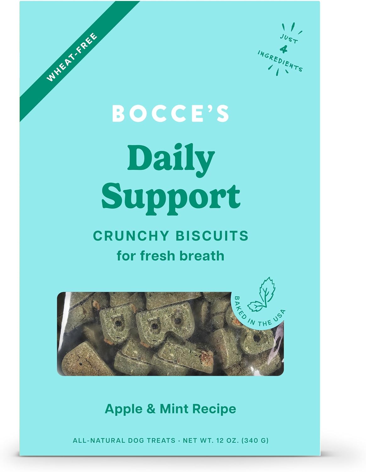 Bocce&#39;s Bakery Daily Support Breath + Apple and Mint Dog Treats
