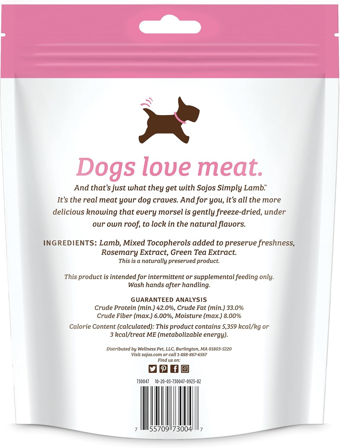 Sojos Freeze-Dried Raw Simply Lamb Dog Treats