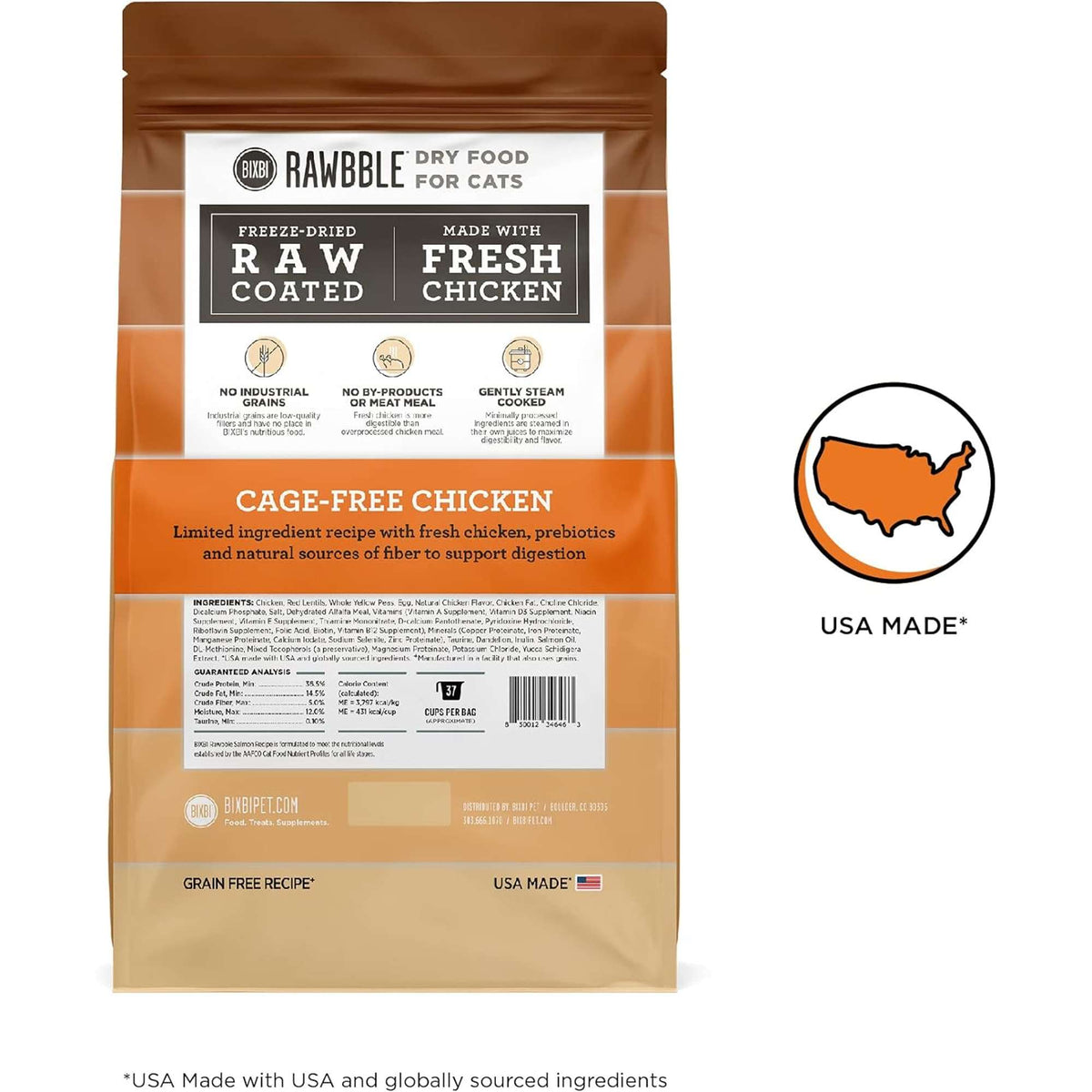 Bixbi Rawbble Freeze-Dried Raw Coated Grain Free Chicken Cat Food