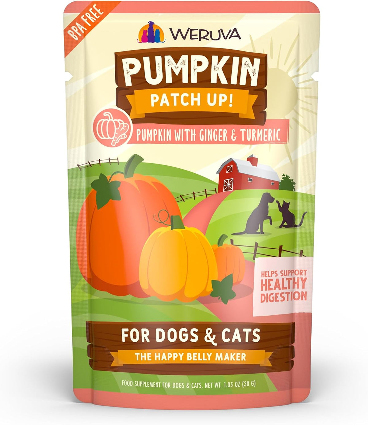 Weruva Pumpkin Patch Up! Pumpkin with Ginger &amp; Turmeric Dog &amp; Cat Food Supplement