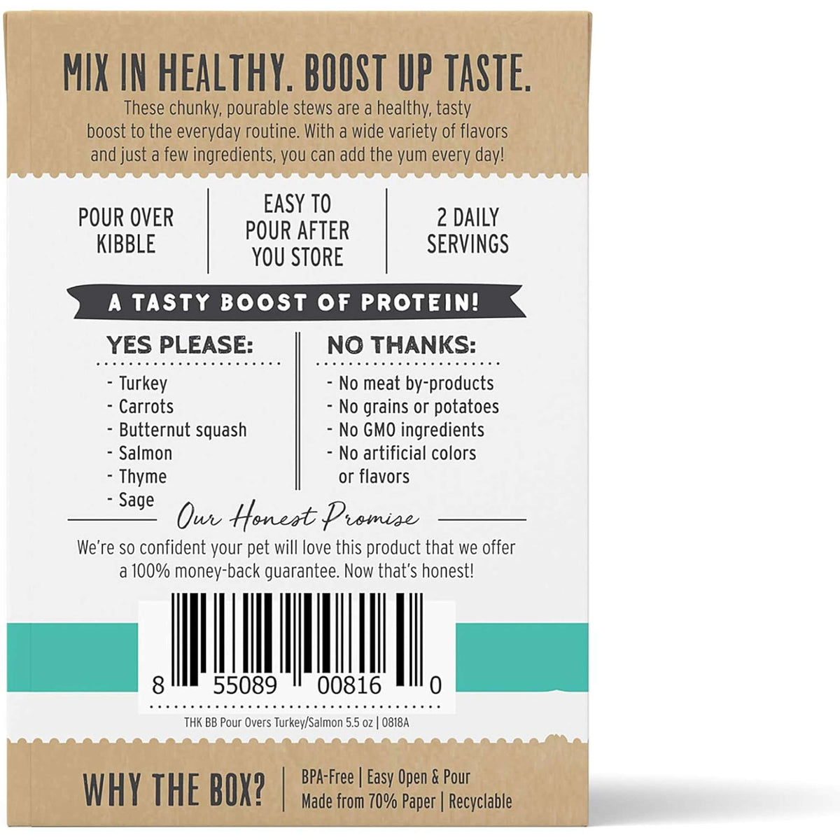 The Honest Kitchen Bone Broth Pour Overs Turkey &amp; Salmon Dog Meal Topper