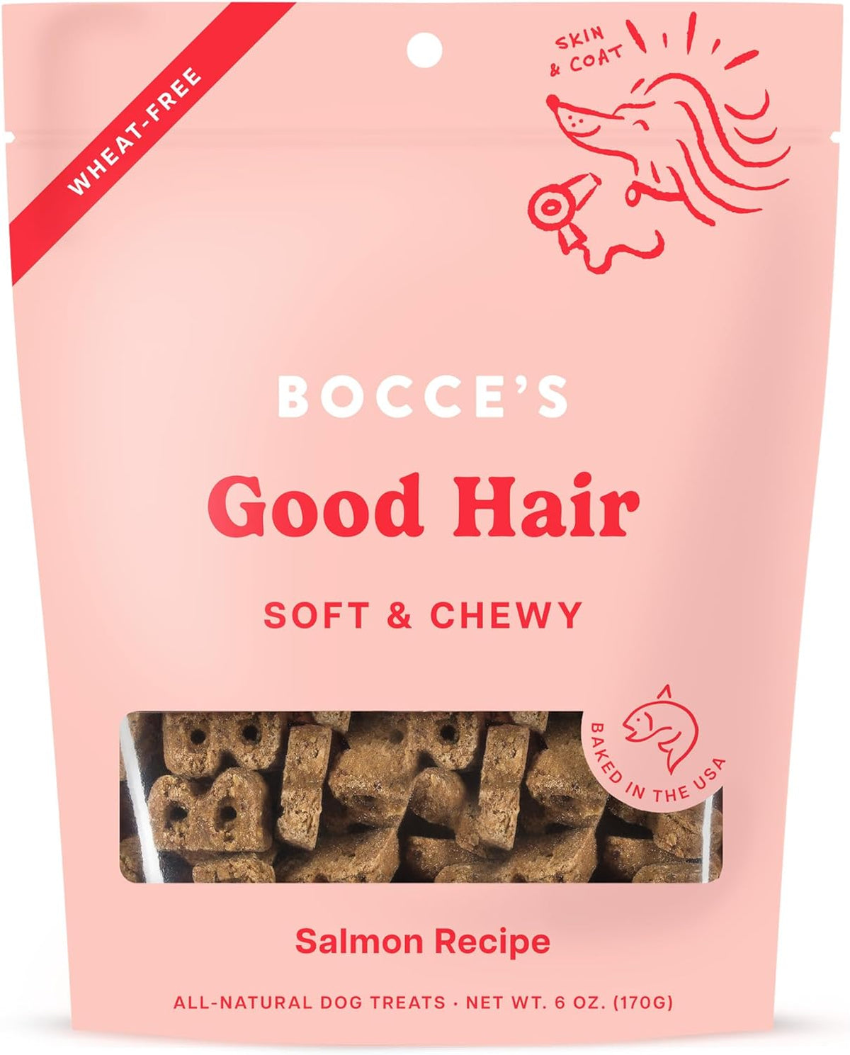 Bocce&#39;s Bakery Dailies Salmon and Flaxseed Good Hair Soft and Chewy Dog Treats
