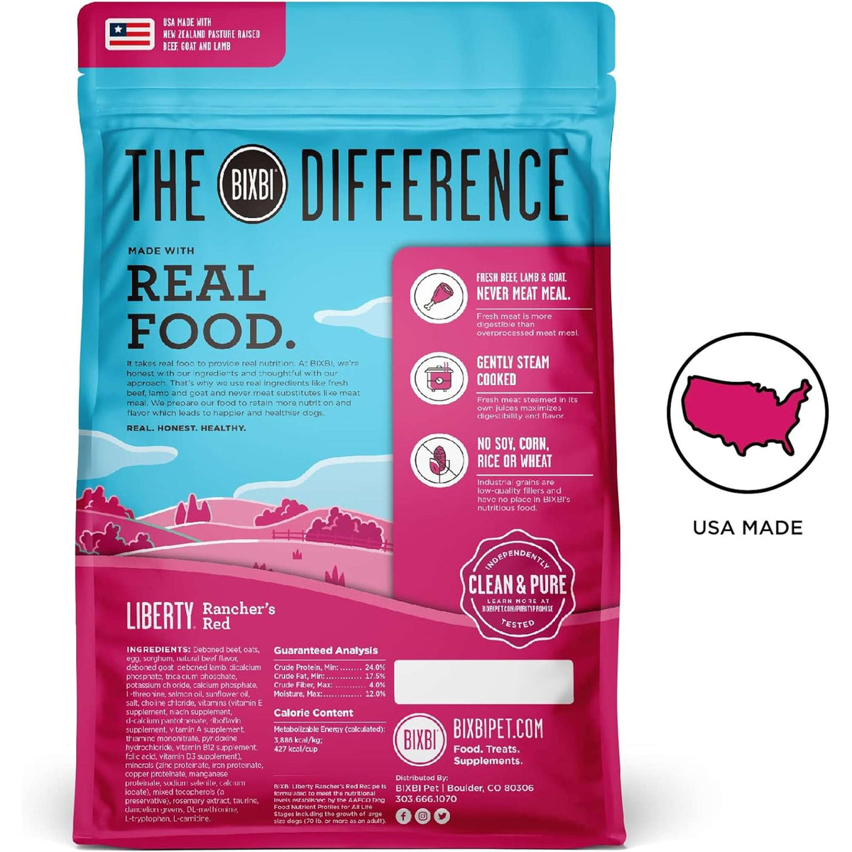 Bixbi Liberty Ranchers Red Beef, Lamb &amp; Goat Dog Food