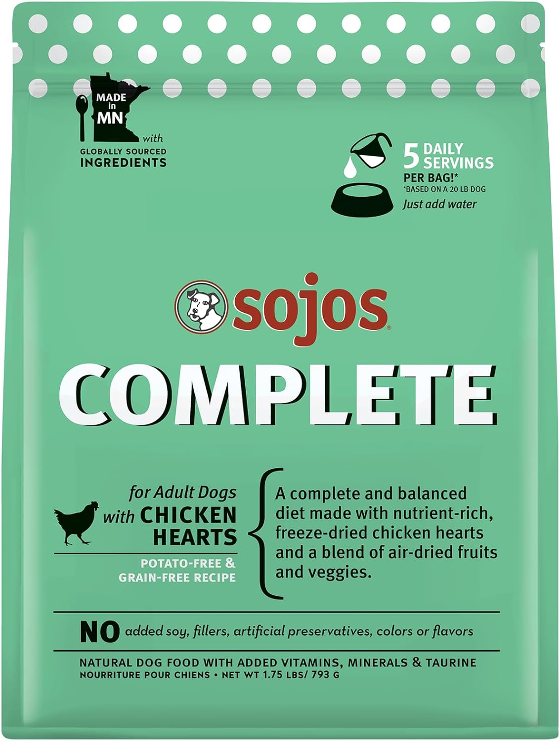 Sojos Freeze-Dried Raw Complete Chicken Dog Food