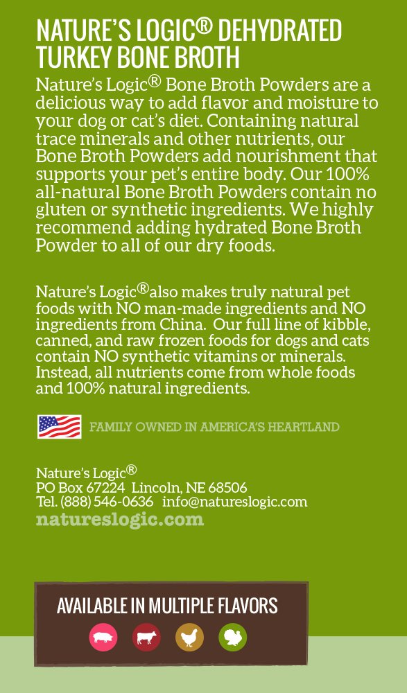 Nature&#39;s Logic Dehydrated Turkey Bone Broth for Dogs &amp; Cats