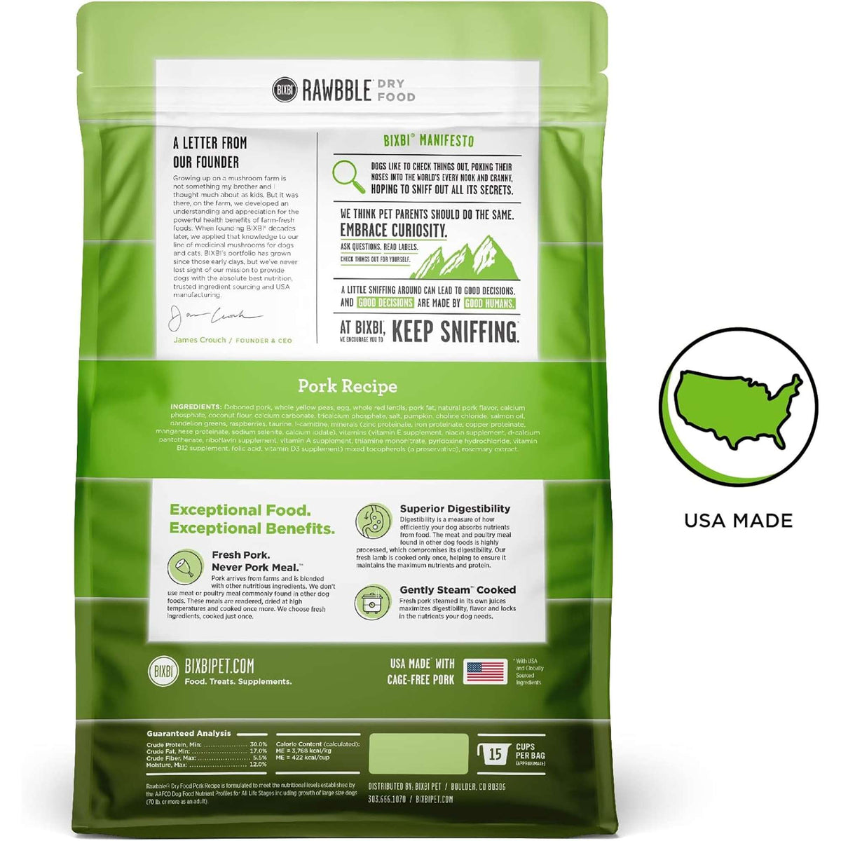 Bixbi Rawbble Freeze-Dried Raw Coated Grain Free Pork Dog Food