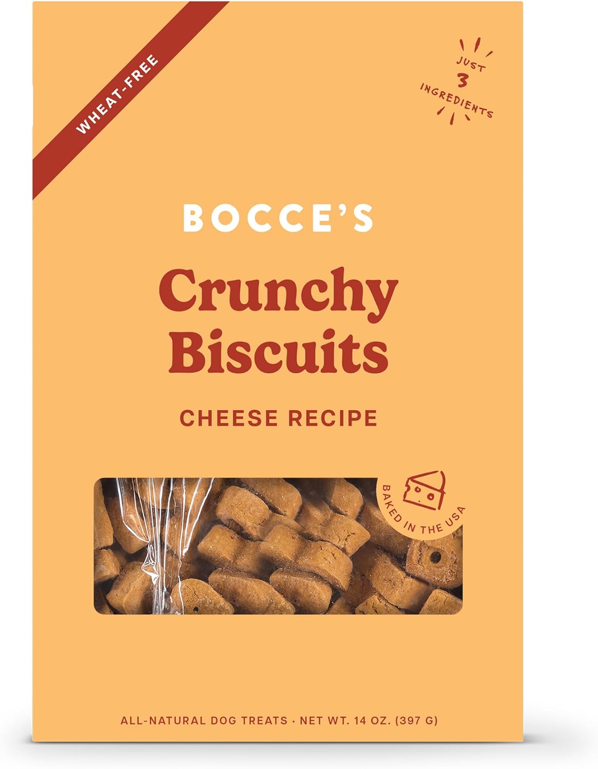 Bocce&#39;s Bakery Oven Baked Cheese Recipe Crunchy Biscuits Dog Treats