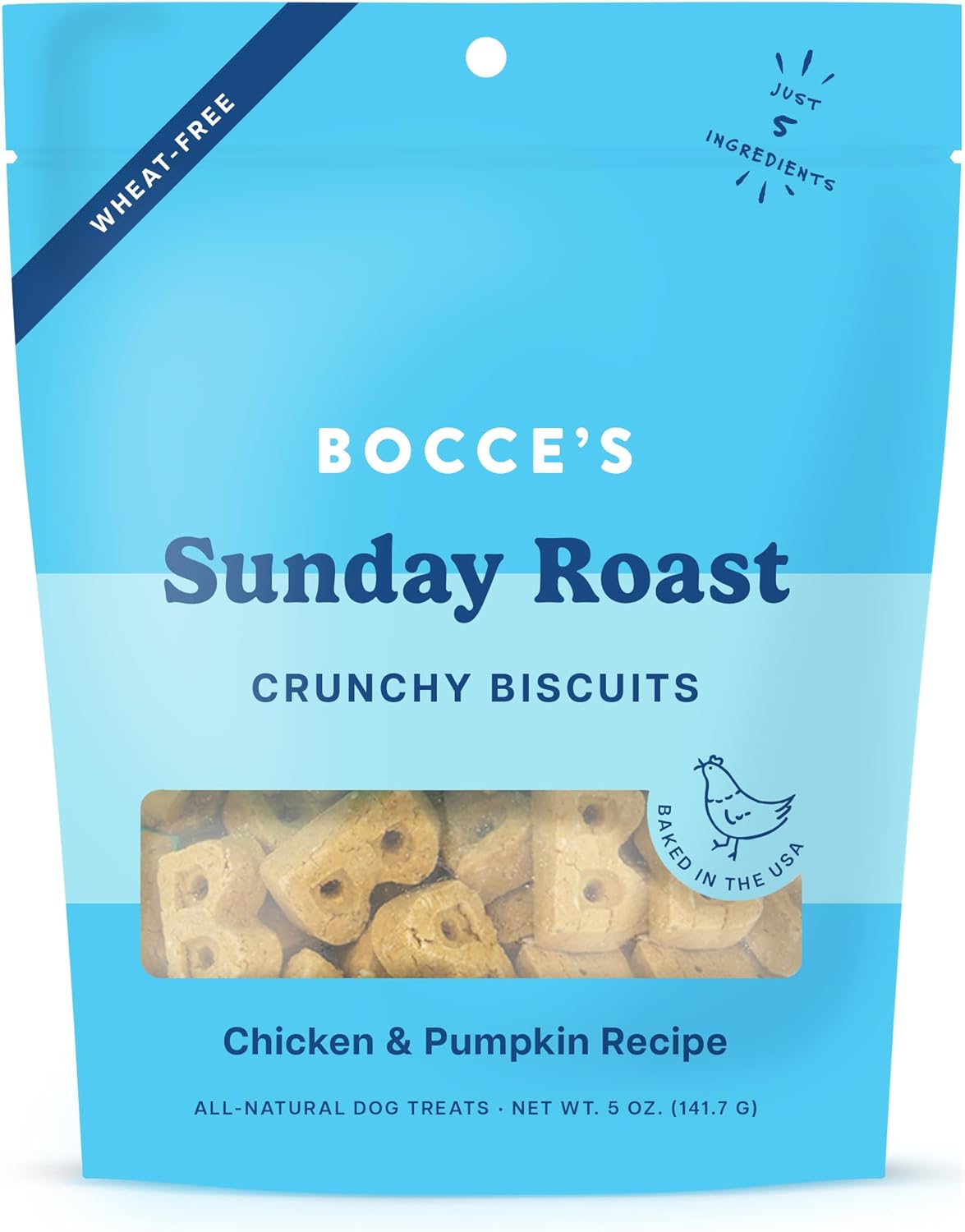 Bocce&#39;s Bakery Sunday Roast Chicken and Pumpkin Crunchy Biscuit Dog Treats