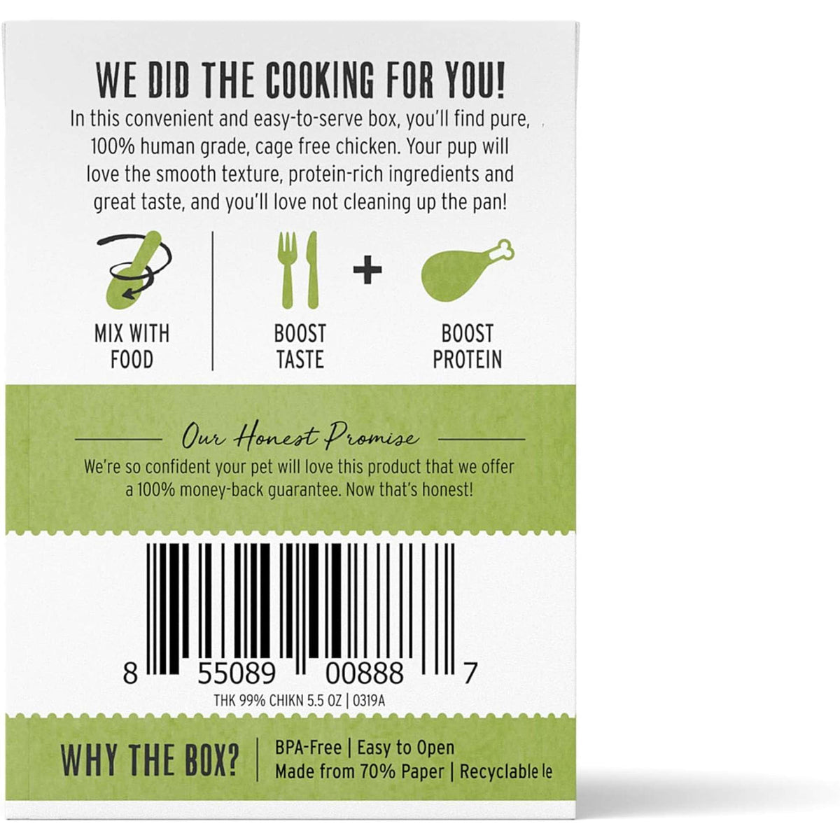 The Honest Kitchen Meal Booster 99% Chicken Dog Meal Topper