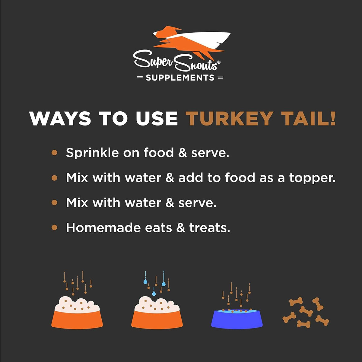 Super Snouts Turkey Tail Mushroom Supplement for Dogs and Cats