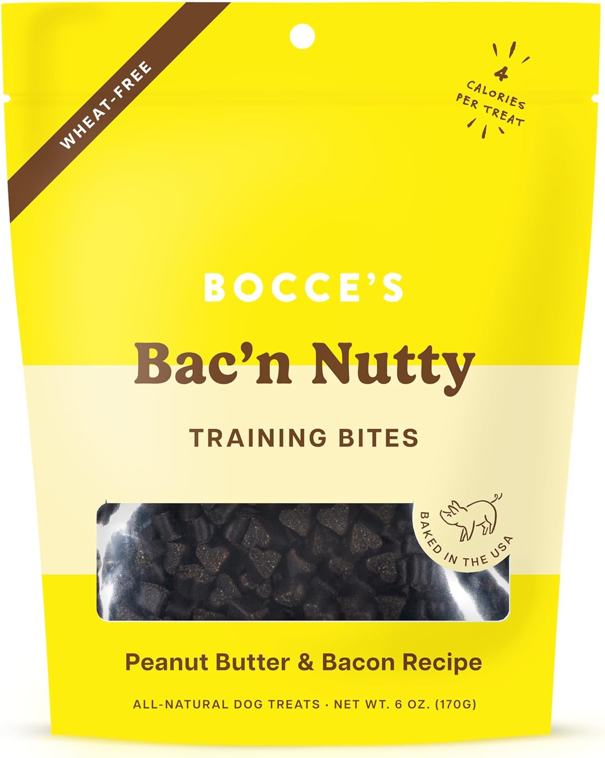 Bocce&#39;s Bakery Bac&#39;n Nutty Peanut Butter and Bacon Training Dog Treats