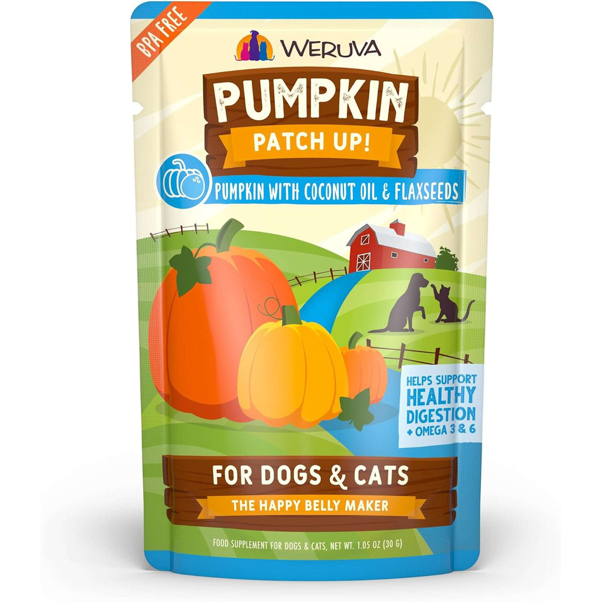 Weruva Pumpkin Patch Up! Pumpkin with Coconut Oil &amp; Flaxseeds Dog &amp; Cat Food Supplement