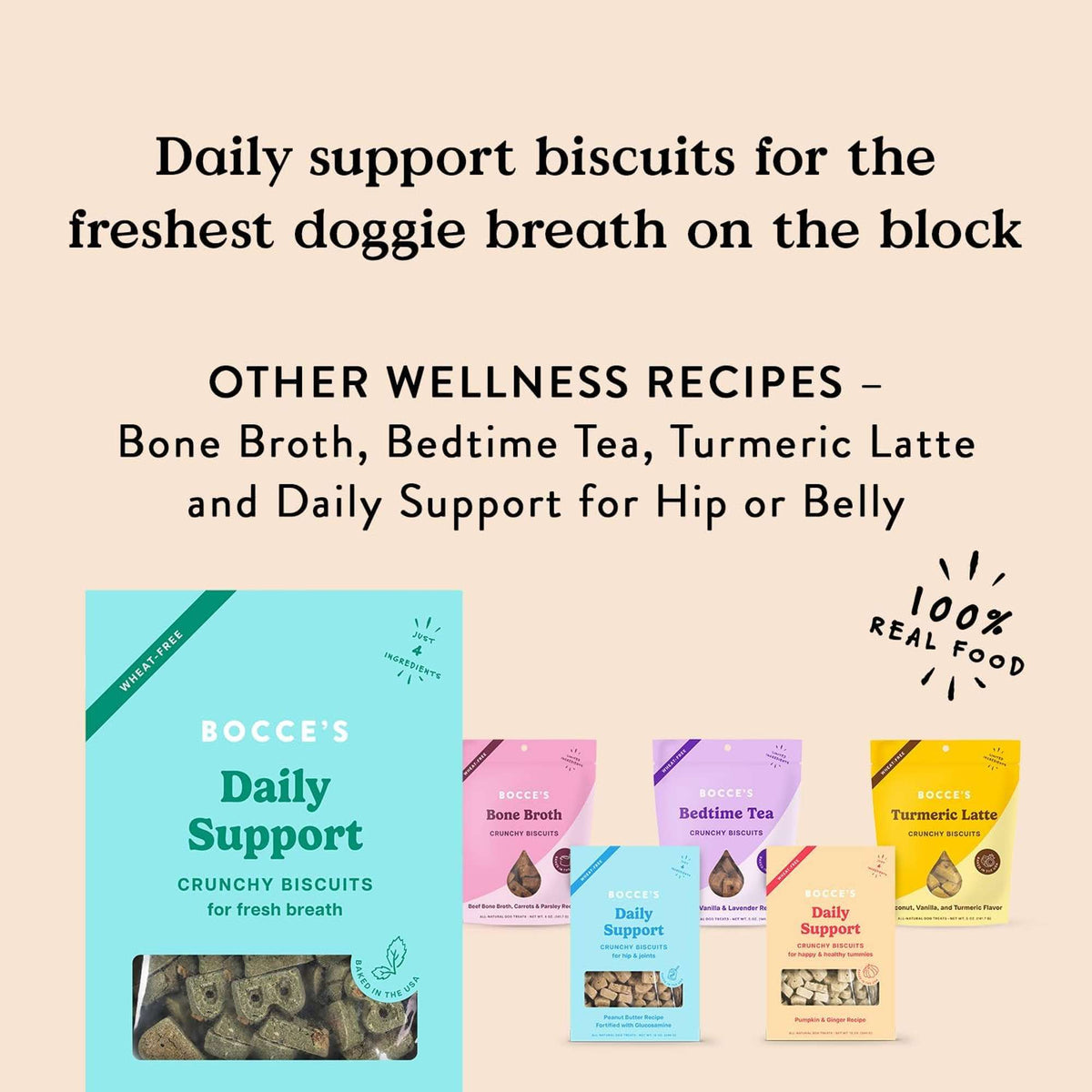 Bocce&#39;s Bakery Daily Support Breath + Apple and Mint Dog Treats