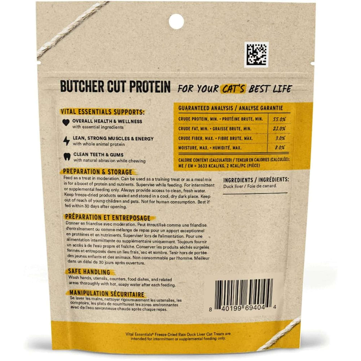 Vital Essentials Freeze-Dried Raw Duck Liver Cat Treats