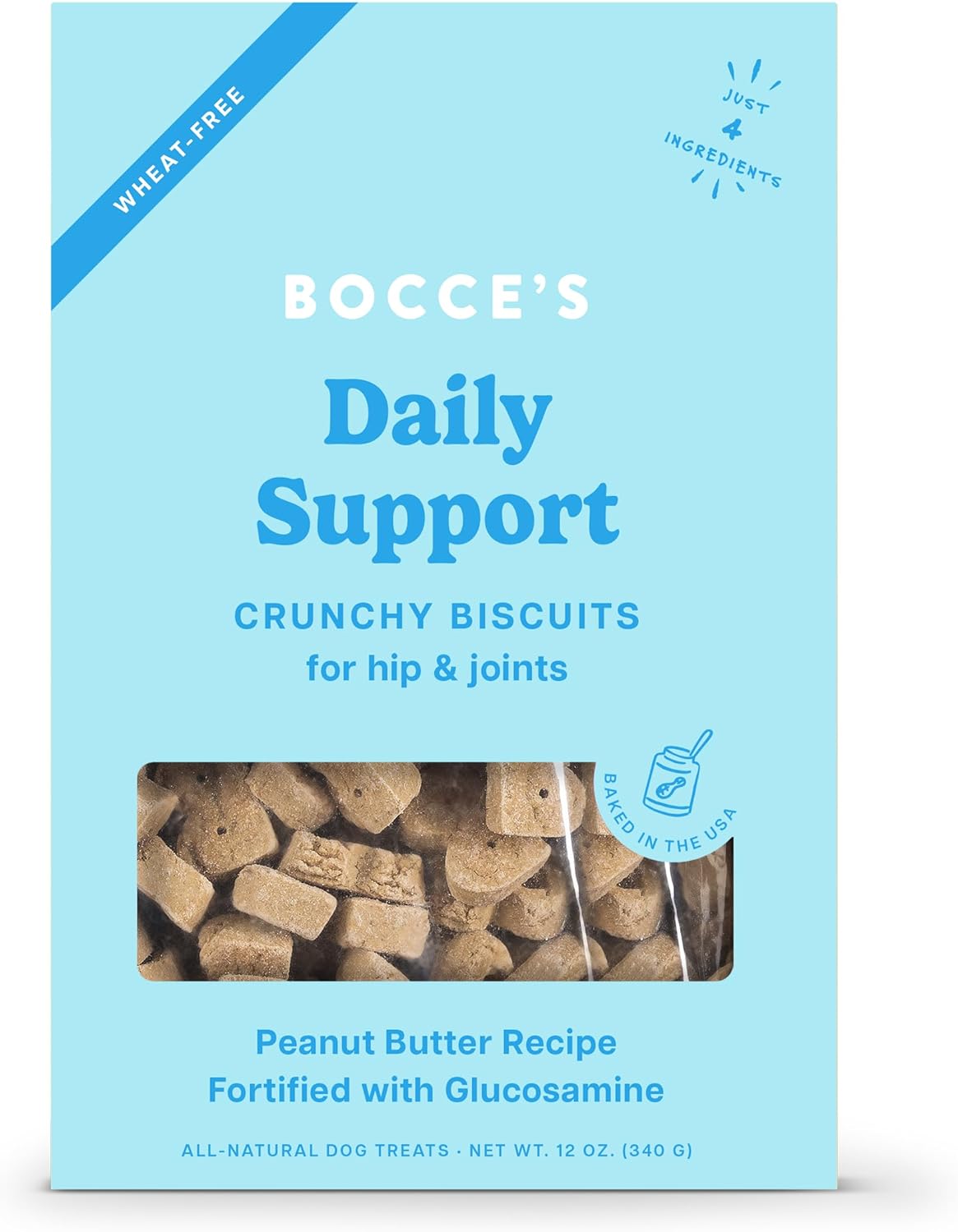 Bocce&#39;s Bakery Daily Support Hip + Peanut Butter Dog Treats