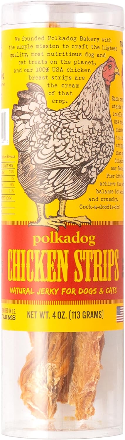 Polkadog Bakery Chicken Strips Jerky Dog &amp; Cat Treats