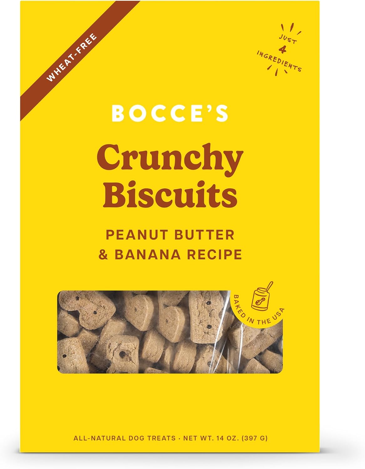 Bocce&#39;s Bakery Oven Baked Peanut Butter &amp; Banana Dog Treats