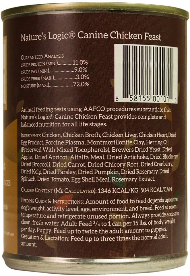 Nature&#39;s Logic Canine Chicken Feast Canned Dog Food