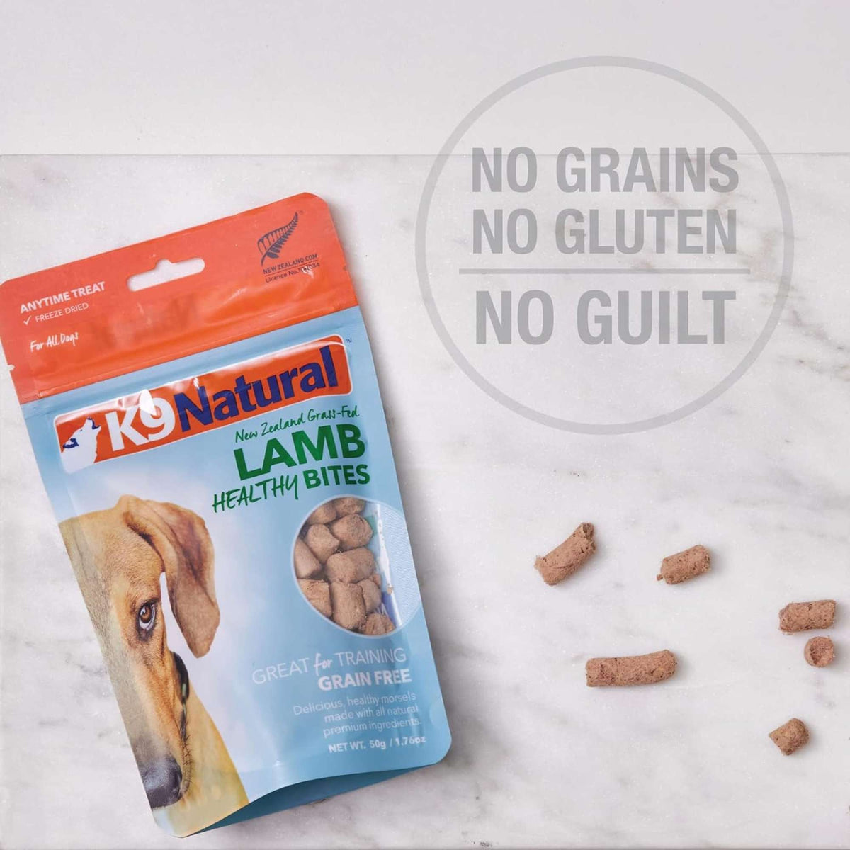 K9 Natural Air Dried Protein Bites Lamb Lung Dog Treats