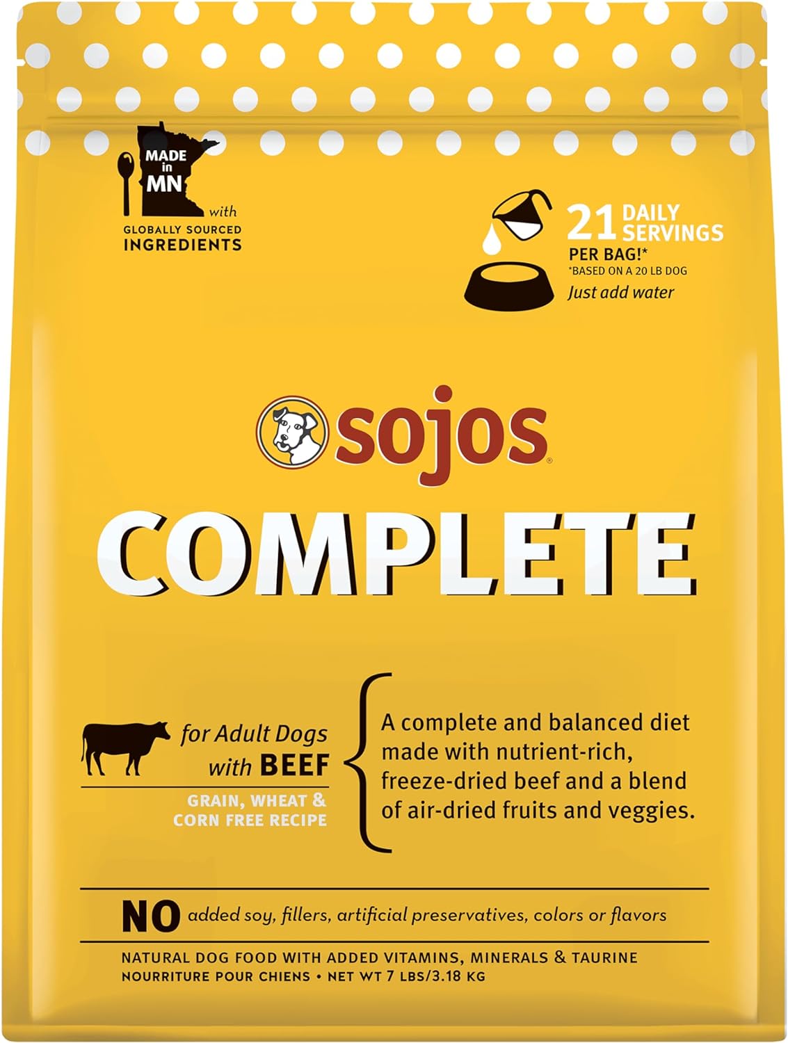 Sojos Freeze-Dried Raw Complete Beef Dog Food