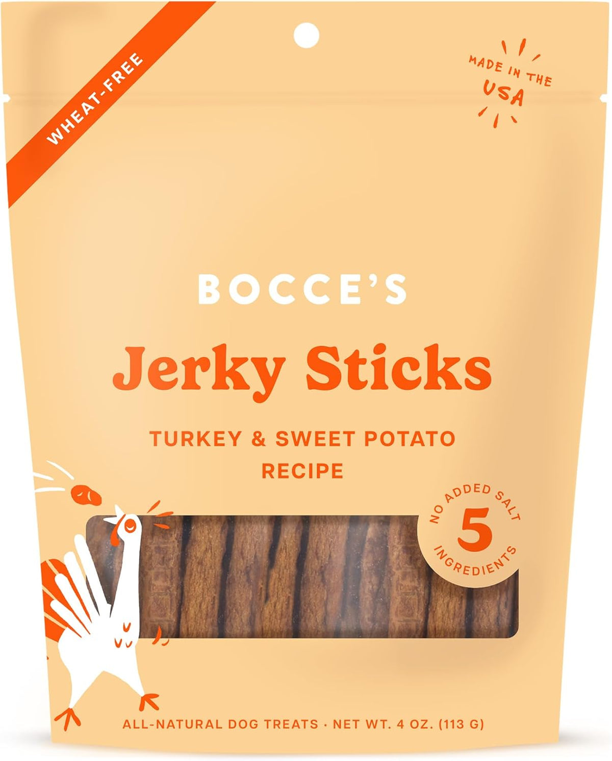 Bocce&#39;s Bakery Turkey and Sweet Potato Jerky Sticks Dog Treats