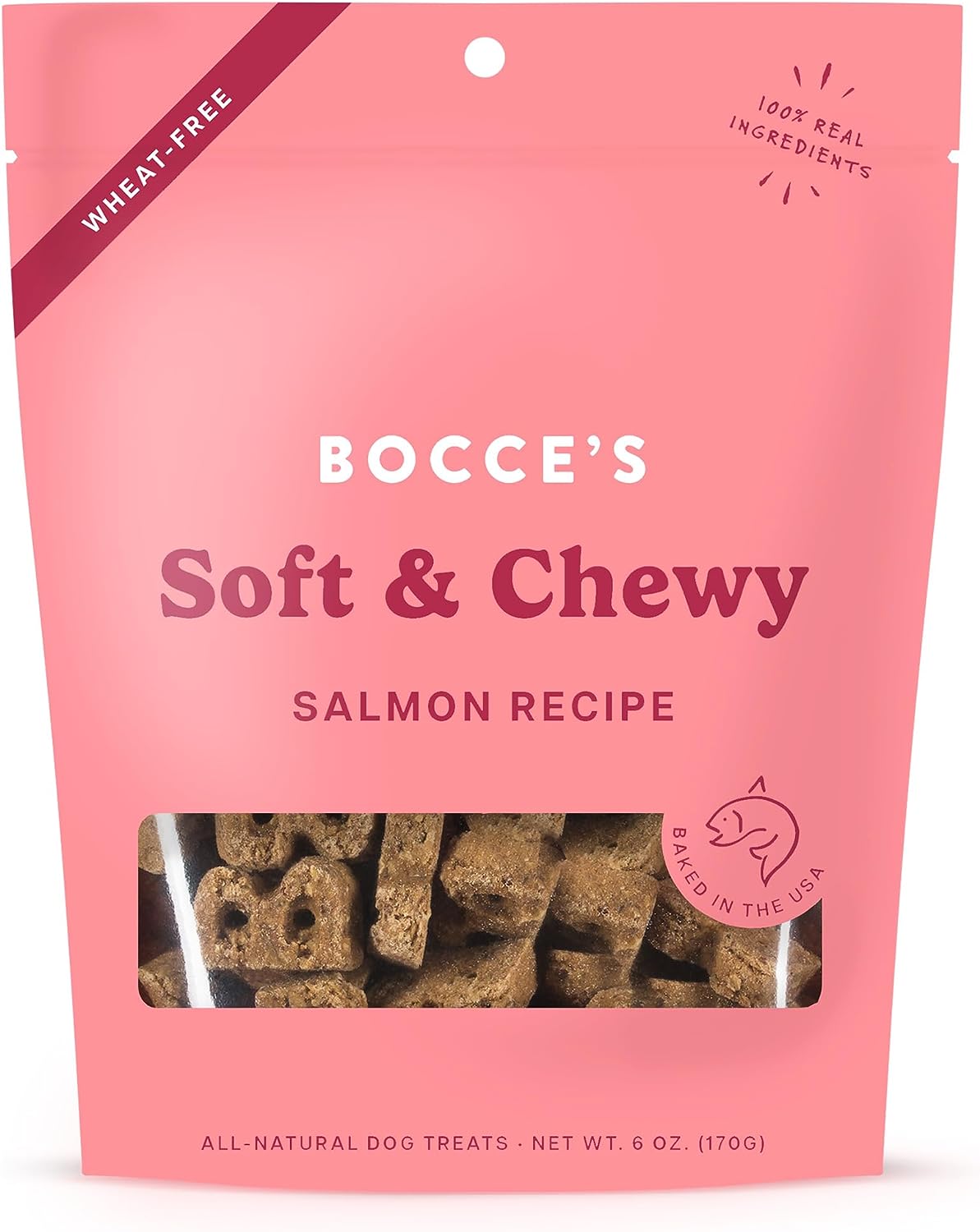 Bocce&#39;s Bakery Soft and Chewy Salmon Recipe Dog Treats