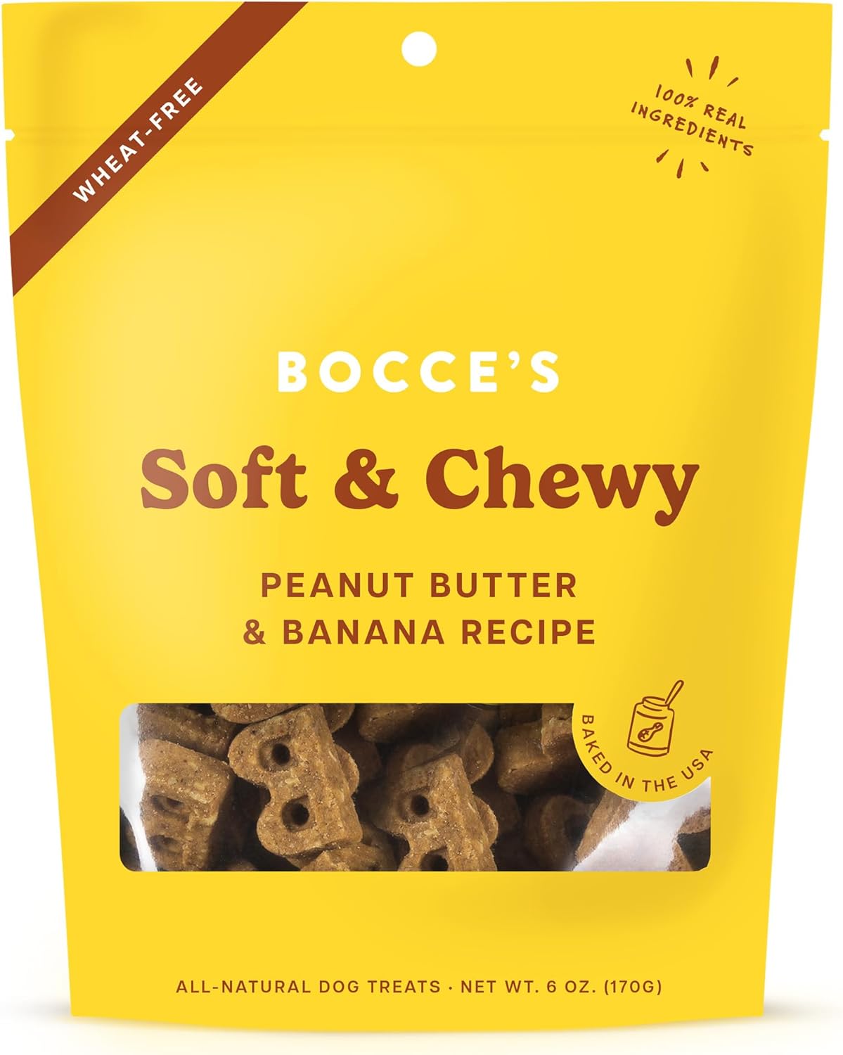 Bocce&#39;s Bakery Peanut Butter &amp; Banana Soft and Chewy Dog Treats